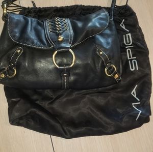 Via Spiga Black Leather Bag with Dust Bag